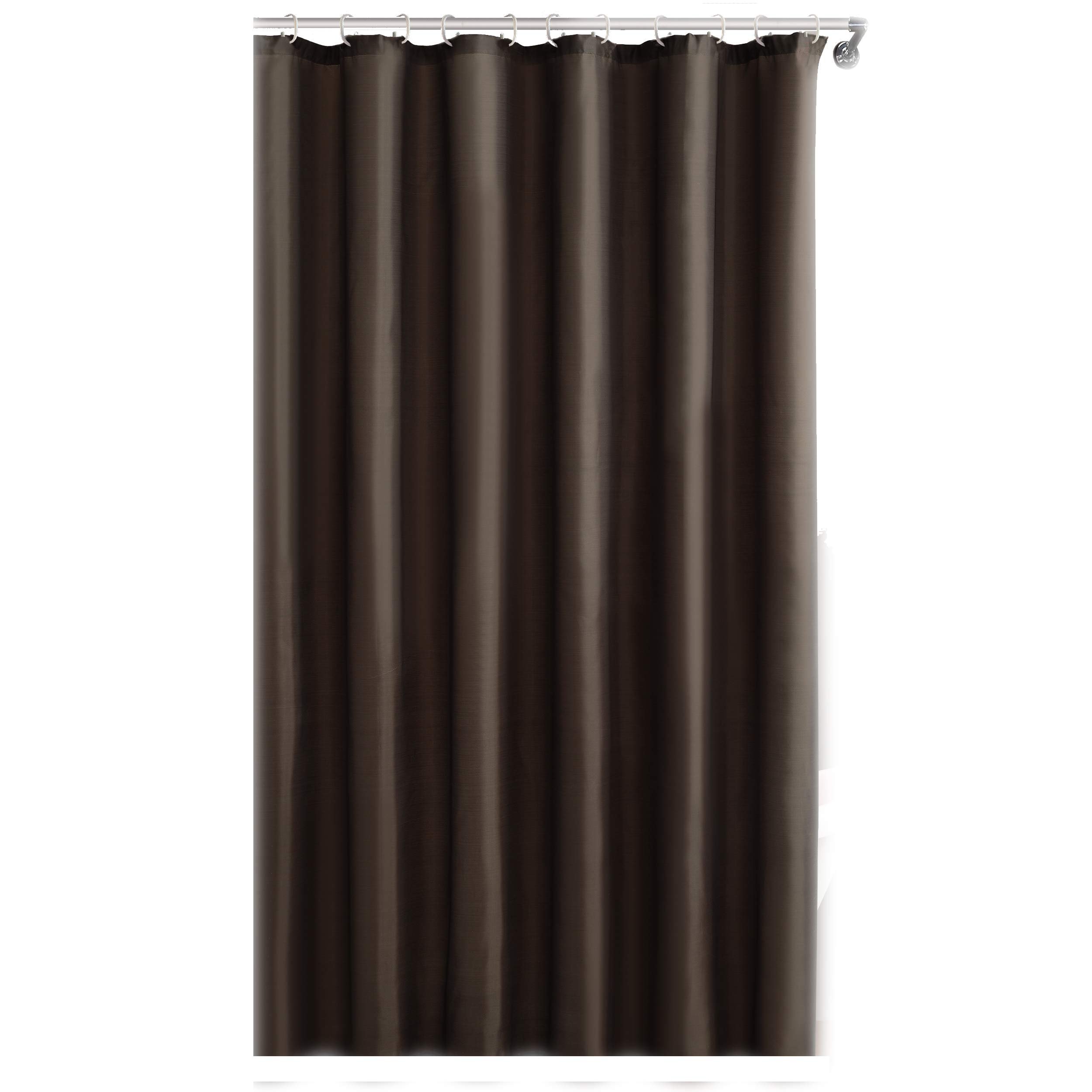 MSV Polyester Shower Curtain, Chocolate Brown, 180 x 200 cm, W 70.9" x L 78.7" (1 Panels)
