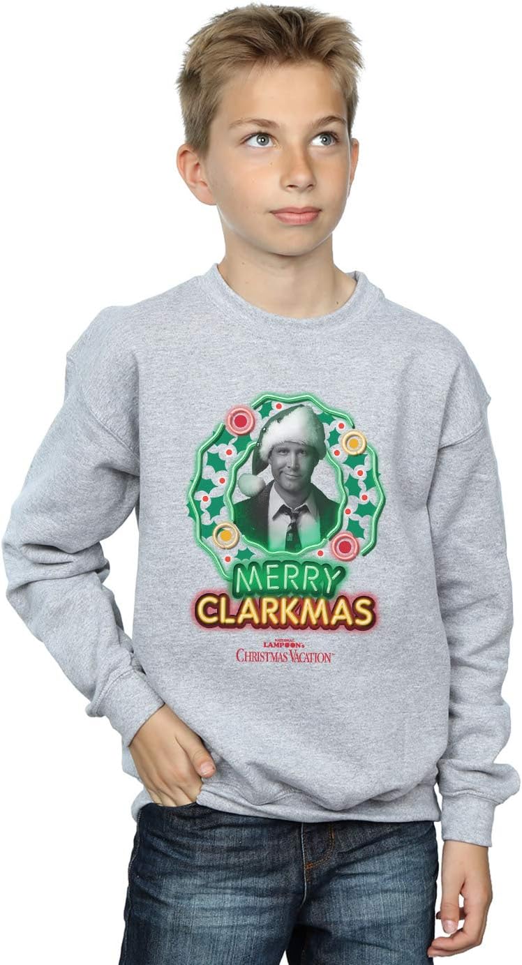 National Lampoon's Christmas Vacation Boys Greyscale Clarkmas Sweatshirt 5-6 Years Sport Grey