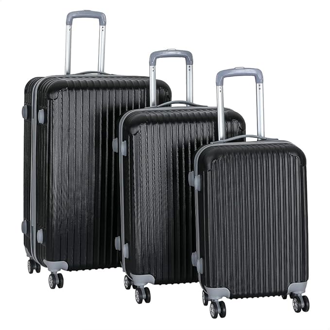 JB Luggage Trolley Travel Bags Set, 3 Pieces Black Buy Online at