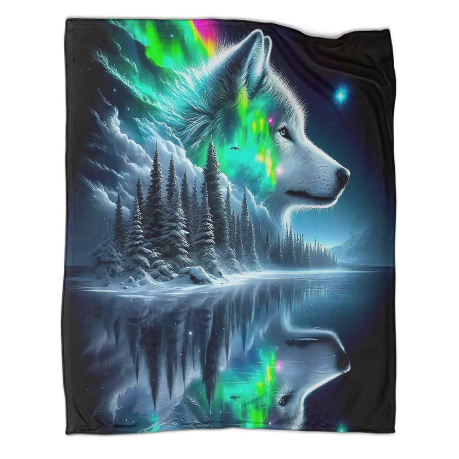 Couverture loup flanelle 3D le cadeau idéal pour décorer une chambre d'enfant