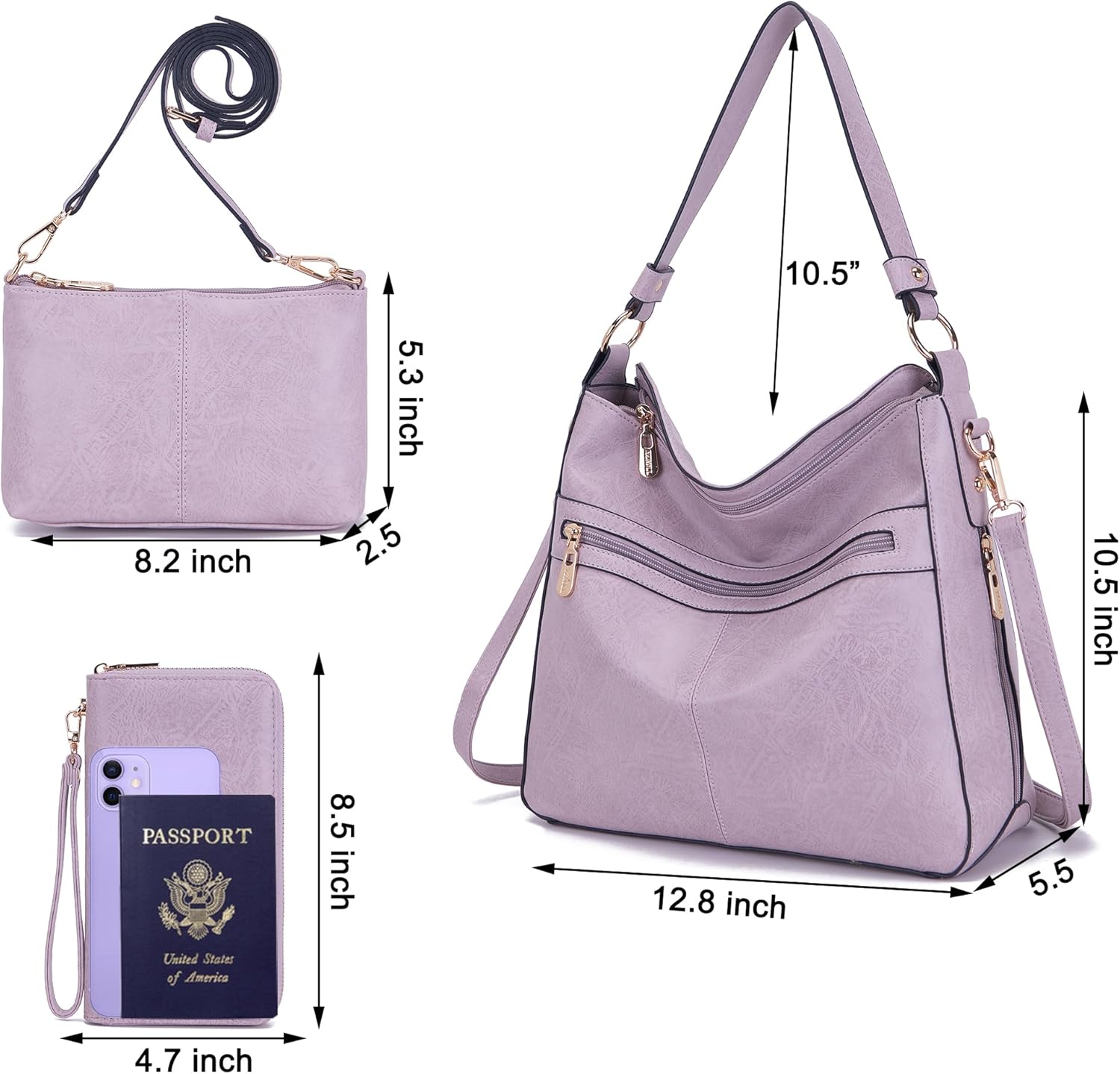 Women Large Crossbody Bags Ladies Satchel Shoulder Handbags Purse and Wallet Set for Women Totes Hobo Purses - Image 6