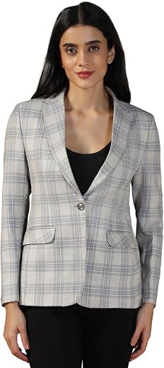 TAHVO Blazer for Women - Stylish Checked Tweed Blazer Set, Slim Fit Formal Business Casual Wear