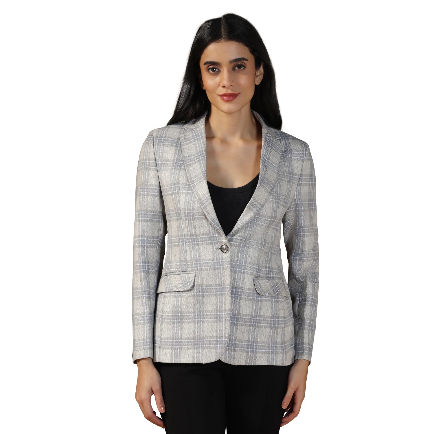 tahvo Blazer for Women - Stylish Checked Tweed Blazer Set, Slim Fit Formal Business Casual Wear-picture-11