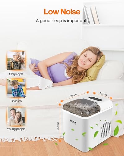 Miniatura 5 de Encimera para hacer hielo, 9 cubos en 6 minutos, 26 libras por día, máquina de hielo portátil con bala, máquina de hielo autolimpiante con cesta y