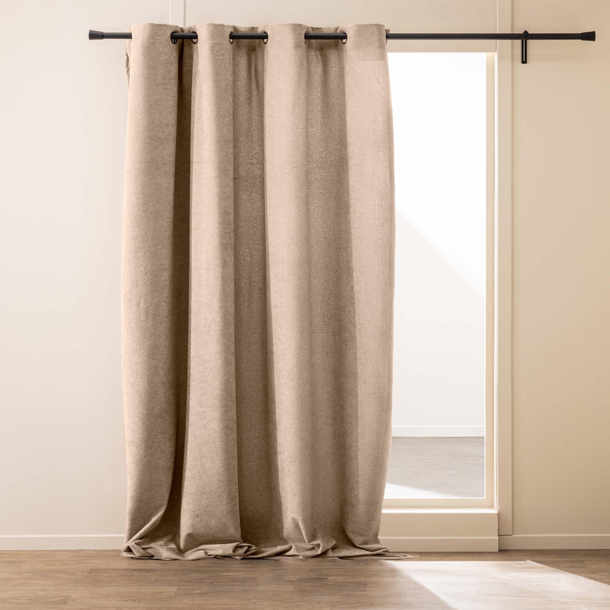 Douceur d'Intérieur, Winona Plain Eyelet Curtain 140 x 260 cm Sand