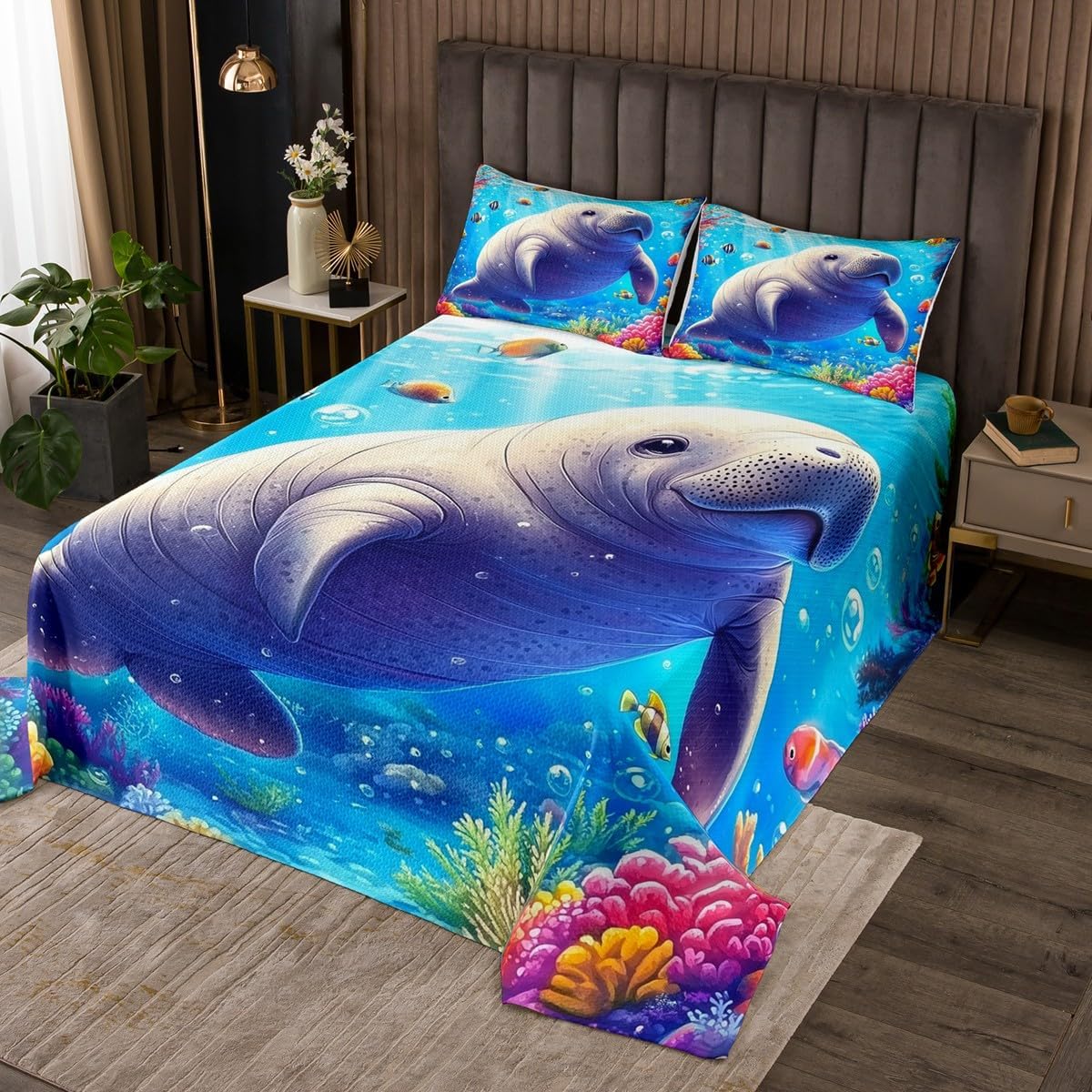 Erosebridal Skunk Coverlet Set Queen Size, Cute Wild Animals Quilt Set Rustic Style Bedspread Set for Kids Boys Teens Adult Women, Country Skunk Bedding Set Lightweight Bedroom Decor