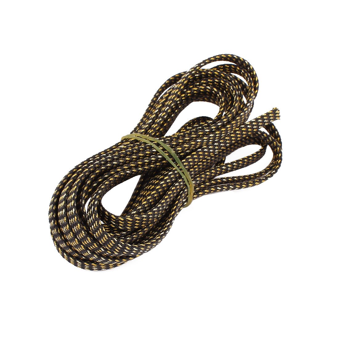 Aexit Guaina avvolgicavo a tenuta stagna in PET intrecciata a doppio filo 6mm ner-o dorato 5M ID: 292373