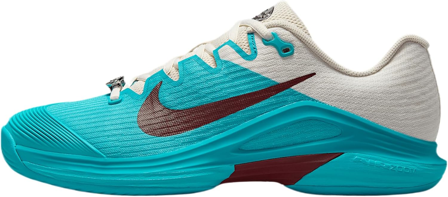 Nike Vapor 12 Premium Women's Hard Court Tennis Shoes (Dusty Cactus/Pale Ivory/Metallic Silver/Dark Team Red) Size 10