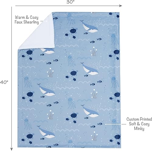 Vista 16 de Lambs & Ivy Manta de bebé botánica acuarela floral rosa polar bebé Botánico
