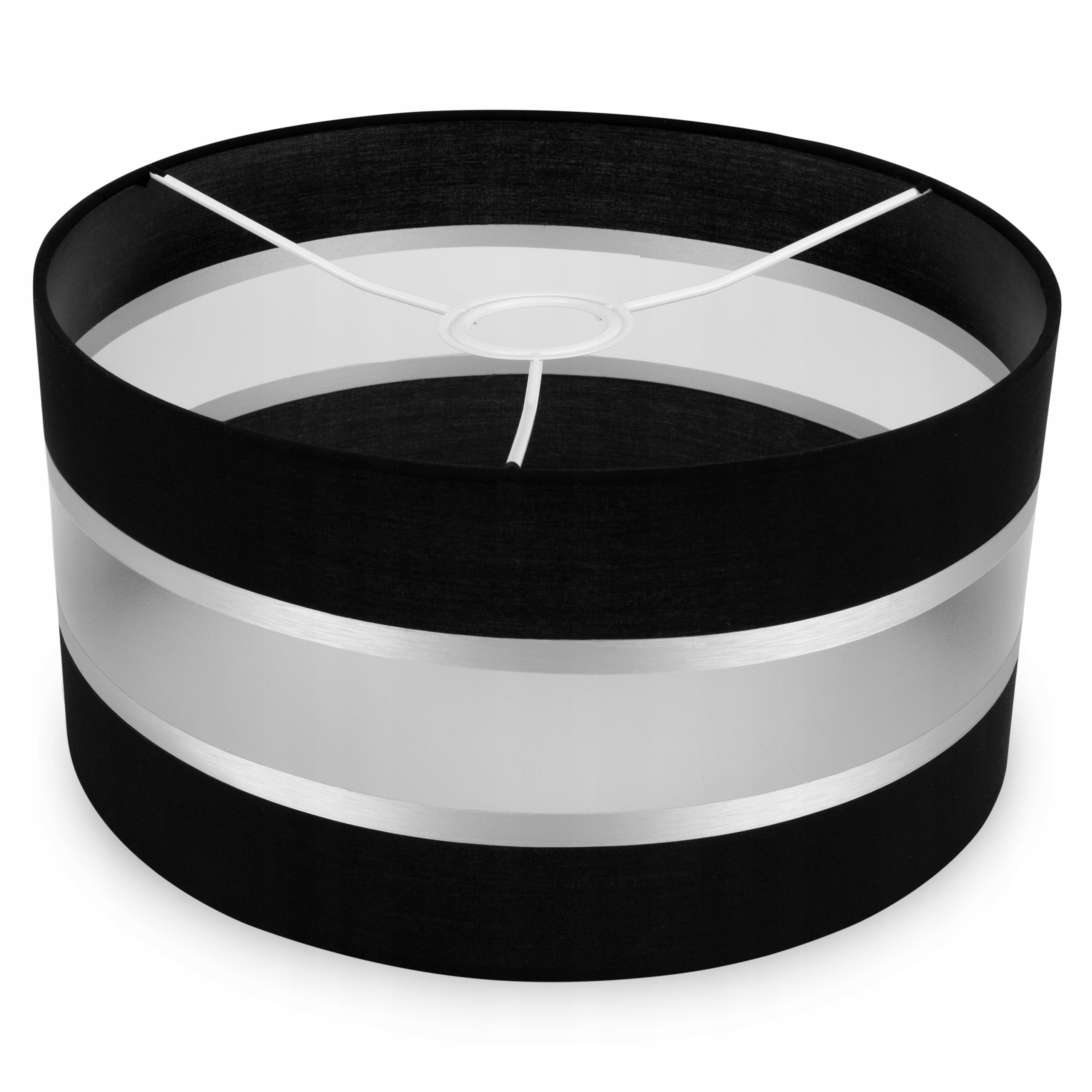 Light-Home Elegance Lampenschirm - Moderner Lampenschirm für Deckenleuchte - für Schlafzimmer Wohnzimmer und Küche Deckenleuchten im Loftstil modern - Textil für E27 - Schwarz 40cm