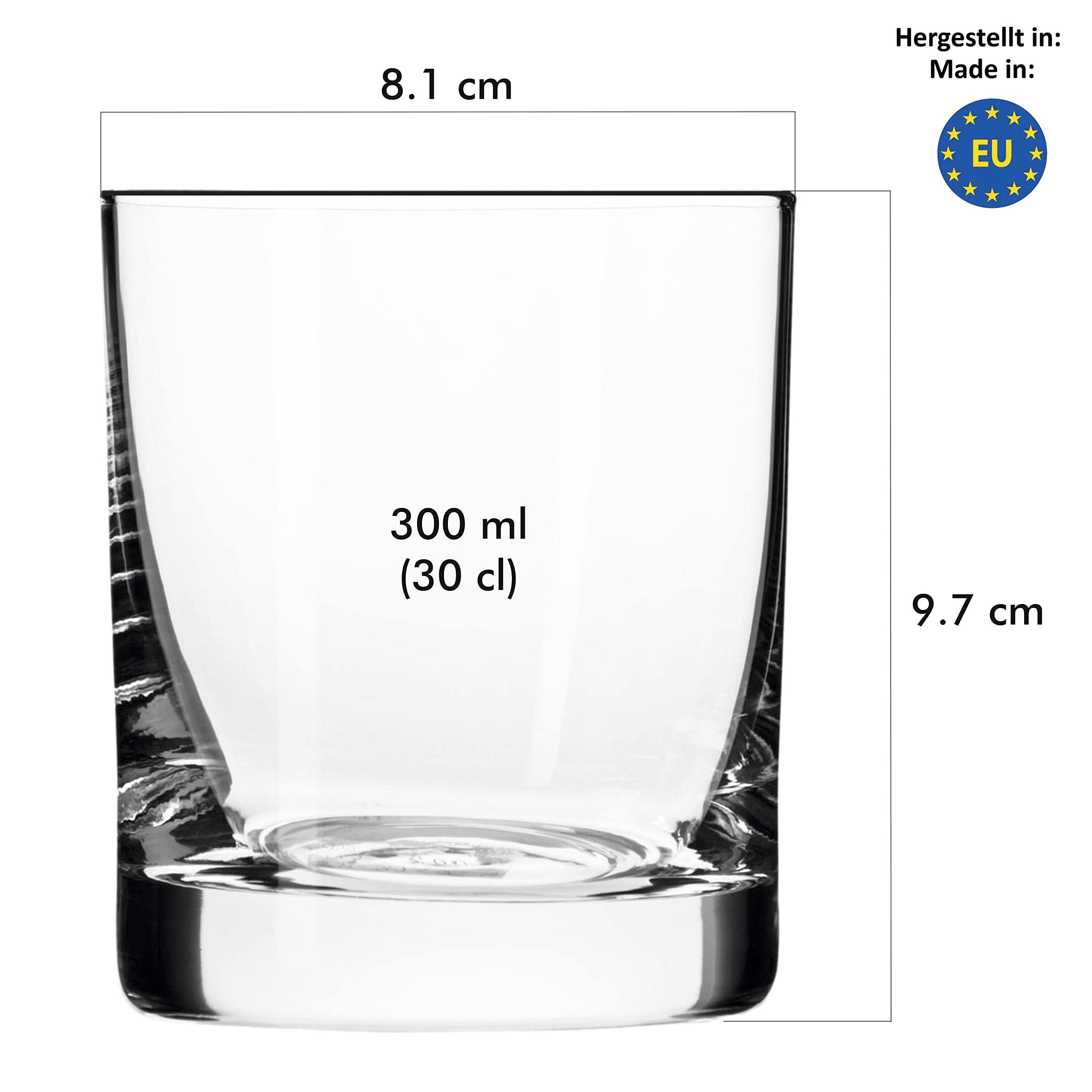 Whiskey Gläser Set 300 ml - 24 Stück Whisky Tumbler Gläser - Kristall Trinkgläser für Scotch Bourbon - Cocktailgläser für Partys - Eventgläser - Partyservice