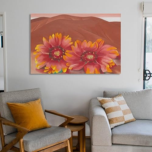 Miniatura 6 de BAIKAI Georgia O'Keeffe - Pósteres artísticos de colinas rojas con flores, cuadros para colgar, lienzo, impresiones artísticas de pared, pósteres de