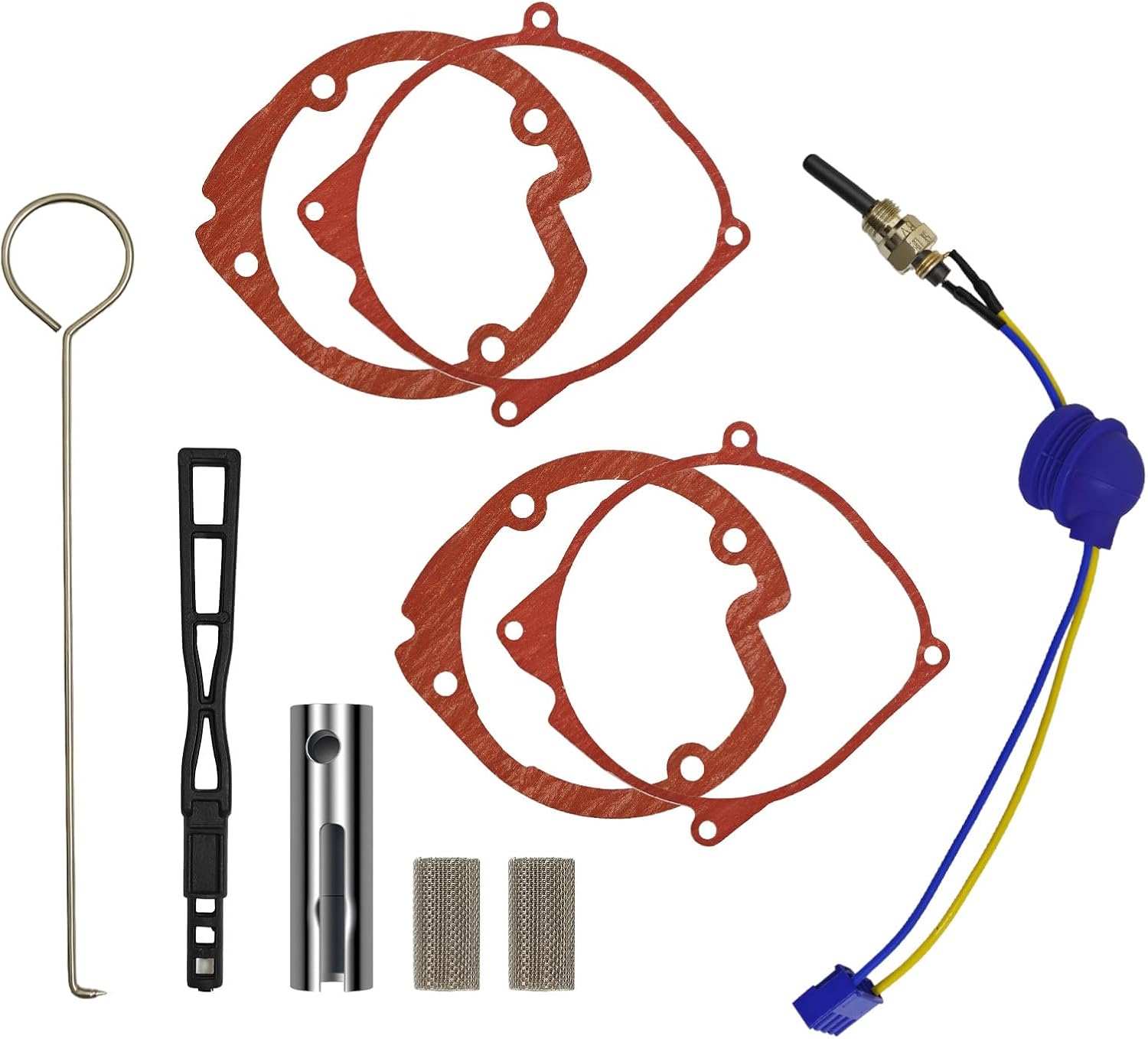 Glow Plug Repair Kit, Ceramic Glow Plug & Gaskets for 12V/24V/110V Diesel Heater, Diesel Heater Repair Kit Compatible with RV Car Truck Boat Camper (5KW/8KW Diesel Heater Parts, 10 PCS)