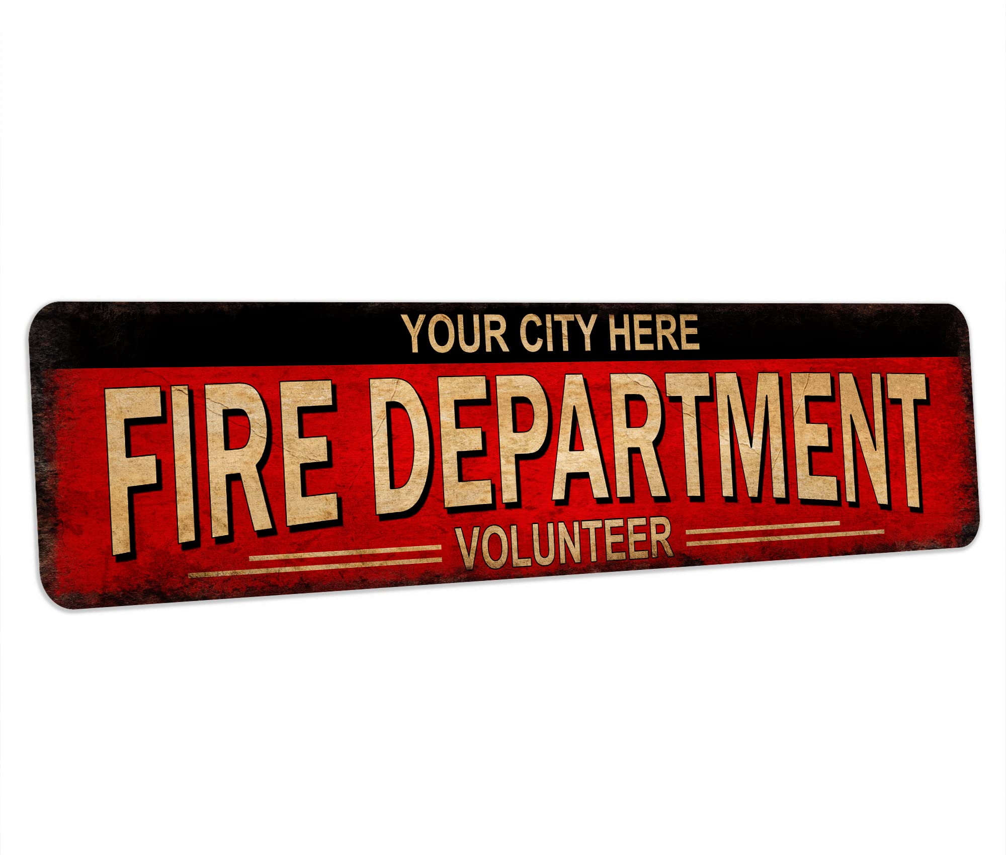Custom Fire Department Sign Personalized Fireman Firefighter Gift Red Line Wall Art 4x18 204182002065