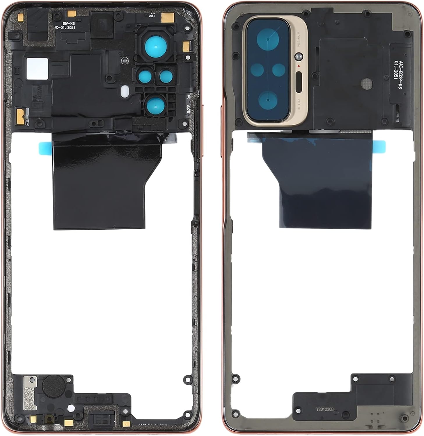 HONGYAN Cell Phone Replacement Parts Middle Frame Bezel Plate for Xiaomi Redmi Note 10 Pro Max/Redmi Note 10 Pro/Redmi Note 10 Pro M2101K6P M2101K6G M2101K6I Telephone Accessories