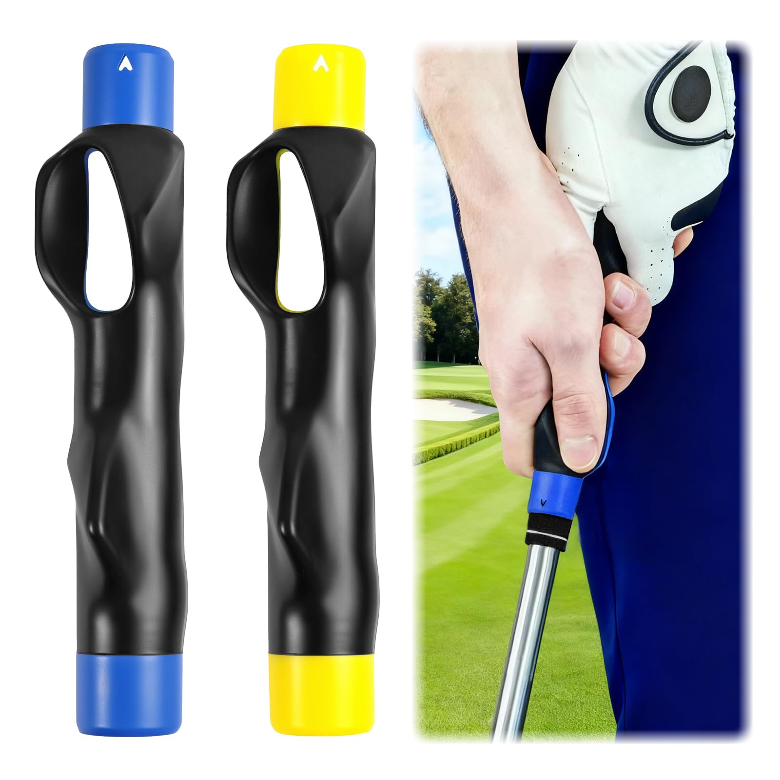 YIMETOP Golf Grip Trainer, 2 Pack Golf Training Aids for Correct Hand Position, Muscle Memory Trainer Practice Tool for All Levels to Enhance Grip Strength, Precision, Swing Skill