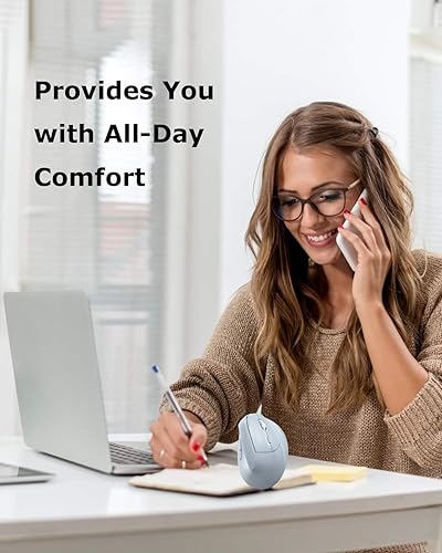 Miniatura 3 de Ratón inalámbrico ergonómico (Bluetooth+USB) Modo dual vertical silencioso portátil multidispositivo Ergo Carpiano túnel ratones para