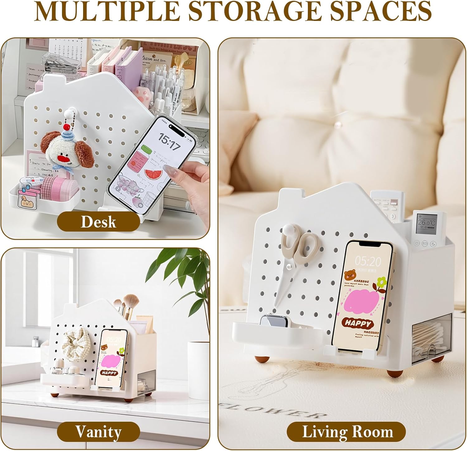 Makeup Organizer with Compartments and Drawer, Cosmetic Storage for Dresser, Vanity, and Bathroom Countertop, Skincare and Perfume Organizer