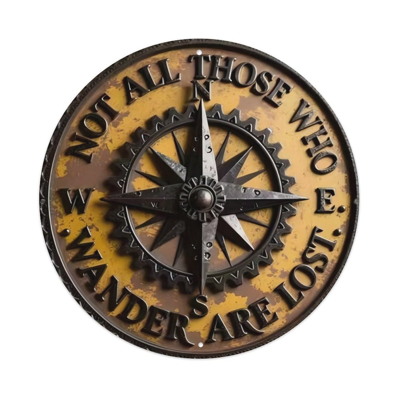 Compass Quote Aluminium Sign 20x20cm