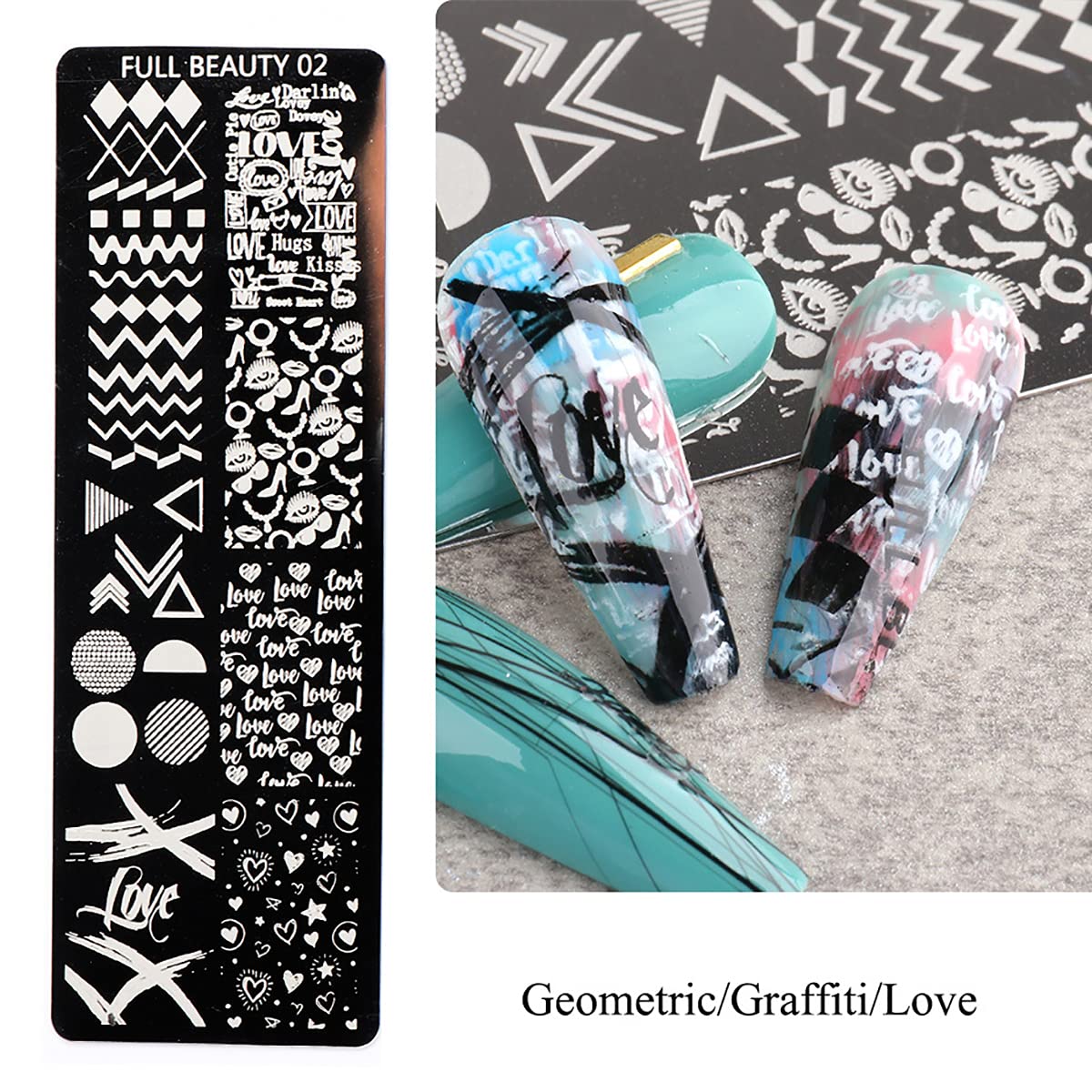 6Pcs Nail Stamp Plates Heart Natural Flower Ocean Design Nail Stamping Templates Manicure Salon&DIY Accessories