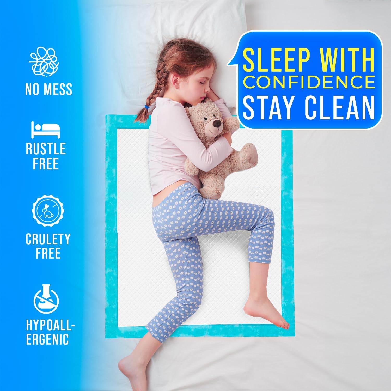 超吸収性使い捨てベッドパッド 30インチx36インチ (50枚) &ndash; 漏れ防止アンダーパッド 大人用 失禁 おむつ替え&amp;子犬