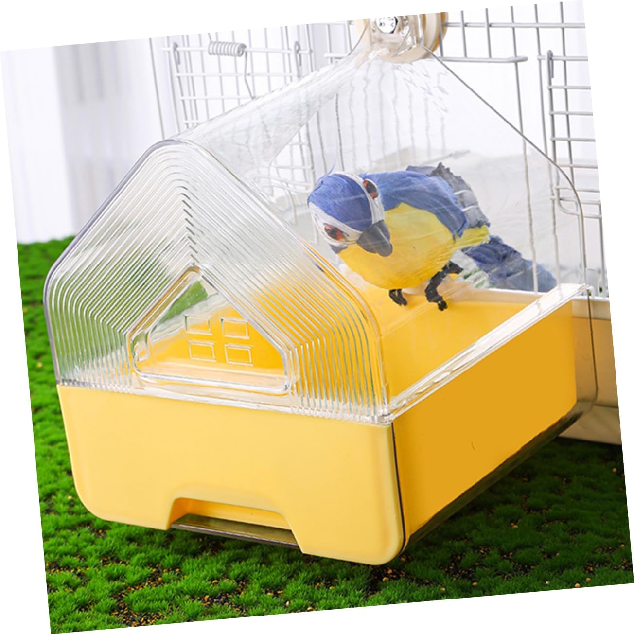 Toyvian 2pcs Bird Bath Tub Drawer for Parakeets Cockatiels and Small Birds Versatile Pet Bathing Box for Cage Use Effortless Cleaning and Observation