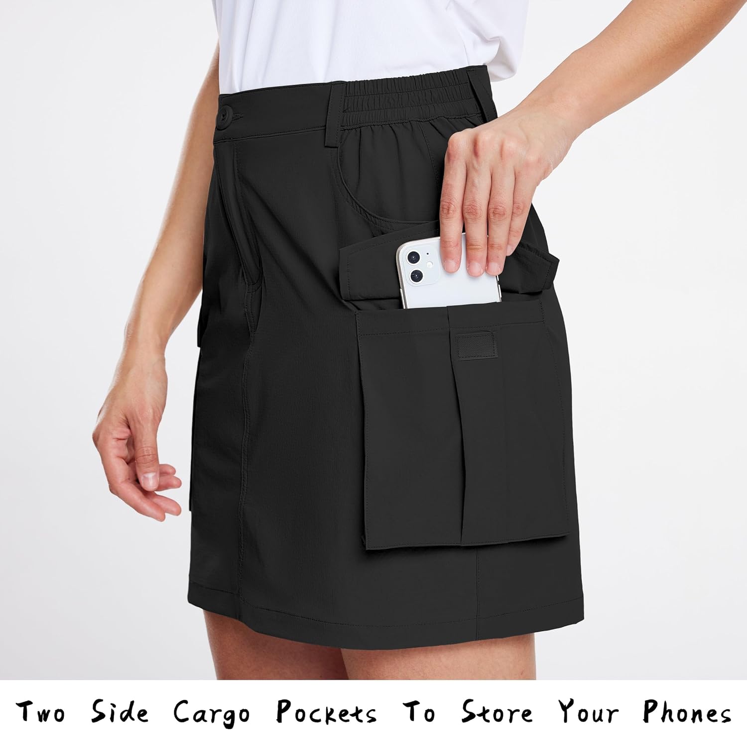 Willit Women's Cargo Skorts Skirt Golf Casual Quick Dry Zip Pockets Outdoor Hiking