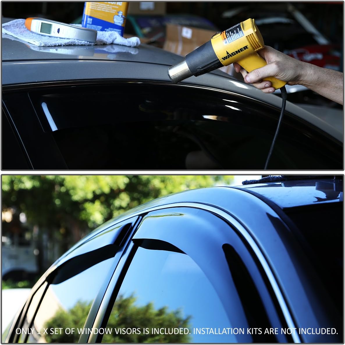 Auto Dynasty Rain Guards Tape-On Compatible with 2008-2013 Altima 2Dr Coupe Window Visor Deflector 09 10 11 12