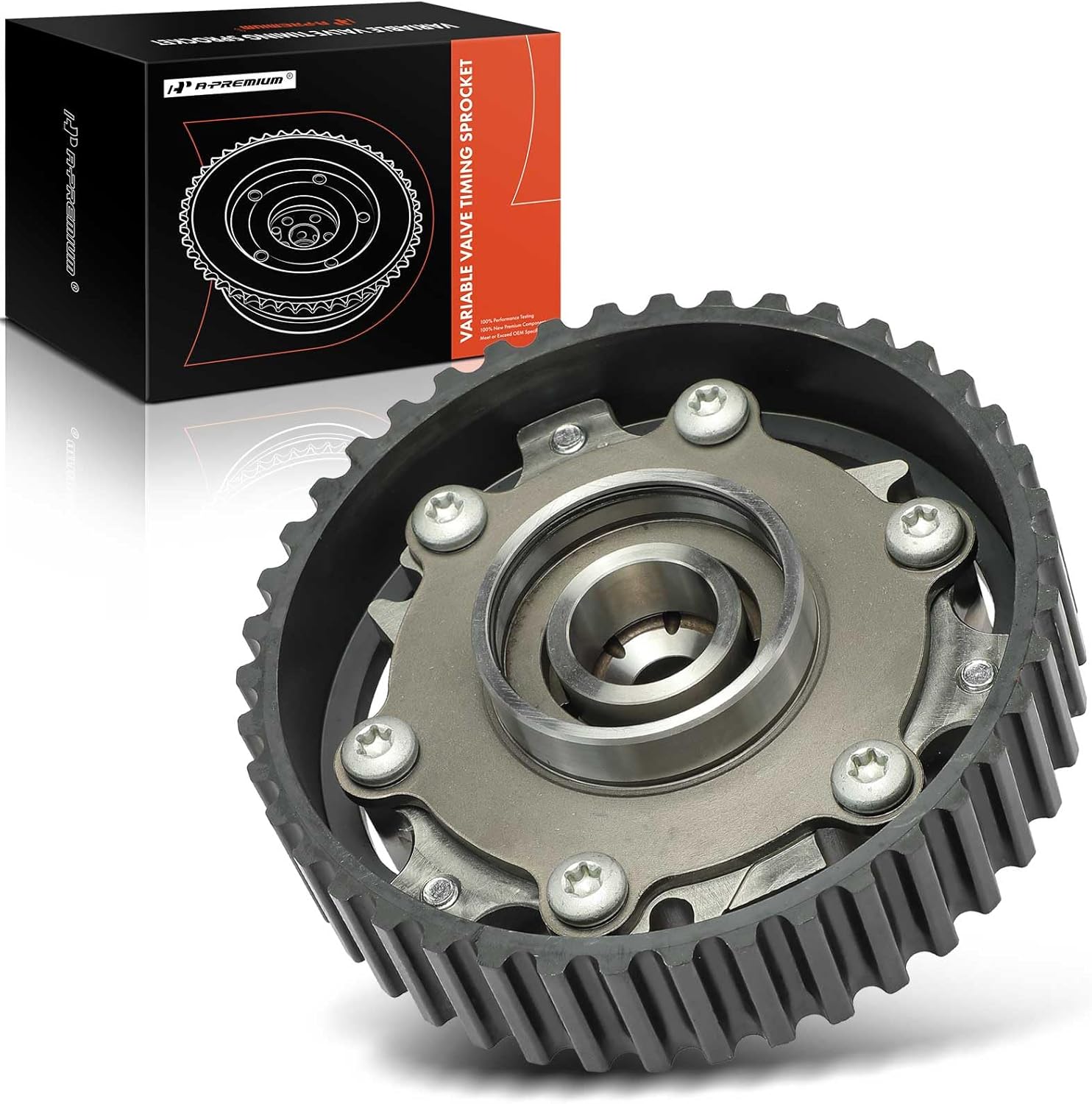 A-Premium Exhaust Engine Variable Valve Timing (VVT) Sprocket Gear Camshaft Adjuster Phaser Compatible with Volvo S40 2000-2004, V40 2000-2004, 1.9L, Replace# 9454787, 6900015