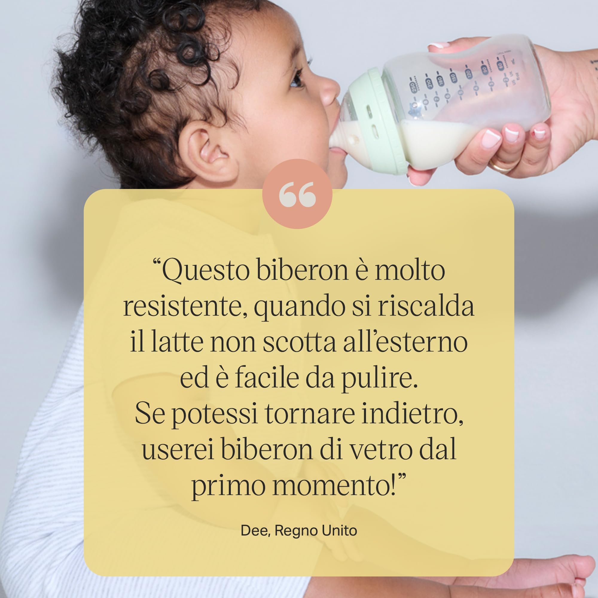 Tommee Tippee Biberon in vetro anti-colica Natural Start 250 ml, con tettarella simile al seno materno, valvola anti-colica, autosterilizzante, 1 pezzo