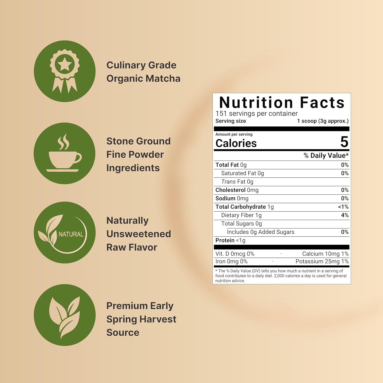 Organic Matcha Green Tea Powder, 1 Pound | Unsweetened with Zero Sugar, Culinary Grade, Potent Early Spring Leaf Harvest, Fine Stone Ground – Vegan, All Purpose, Great for Matcha Latte - Image 3