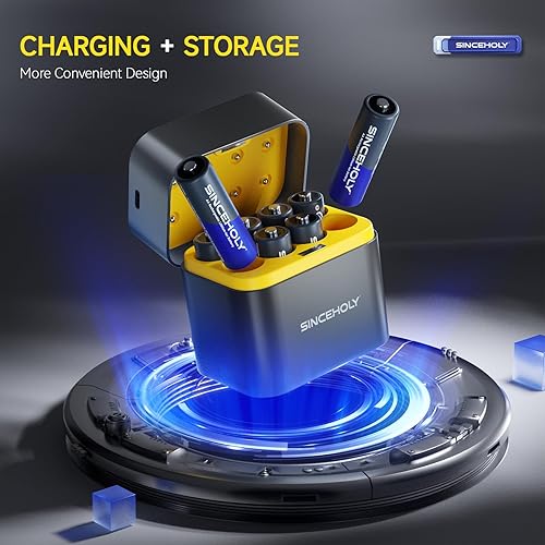 Miniatura 4 de Paquete de 16 baterías recargables AA de litio, 1.5 V 3600 mWh, baterías dobles de iones de litio AA de larga duración (con cargador de 8 ranuras)