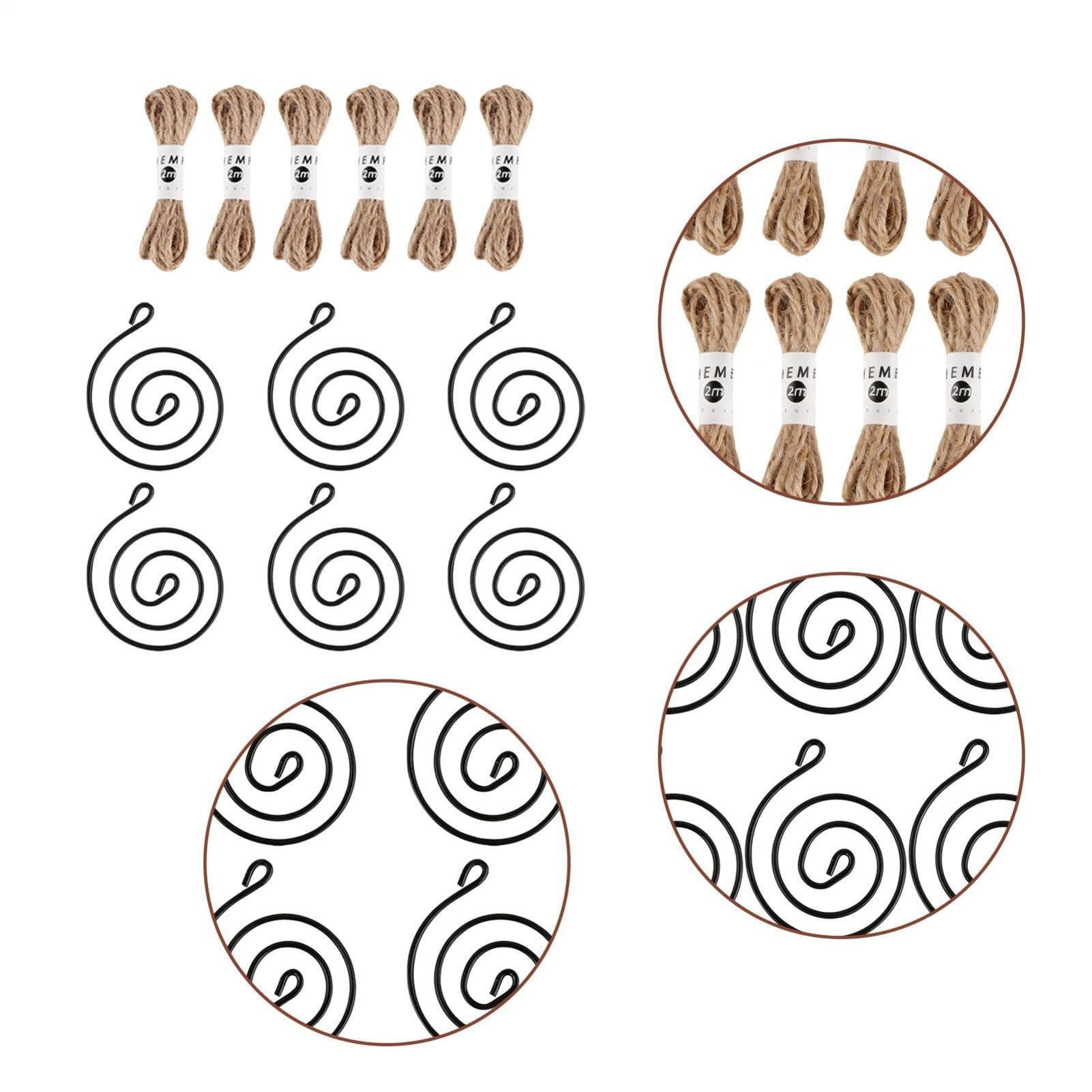 Soporte para Plantas Aéreas Hierro | 6 Piezas Soportes Colgantes con Cuerda de Yute | Soportes Espirales Metal sin Tierra | Decoración Pared Mesa Hogar Oficina Jardín Patio Balcón Dormitorio Cocina