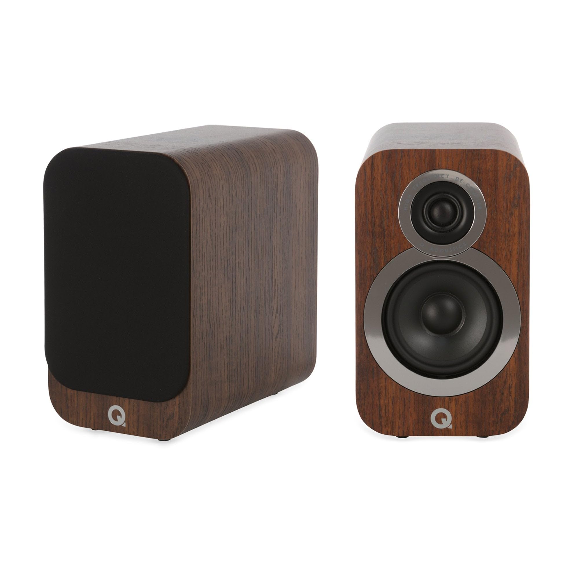3010i Compact Bookshelf Speakers Pair English Walnut - Featuring 2-way Reflex Enclosure Type, 100mm (4") Bass Driver, and 22mm (0.9") Tweeter - Stereo Hifi/Passive Speakers