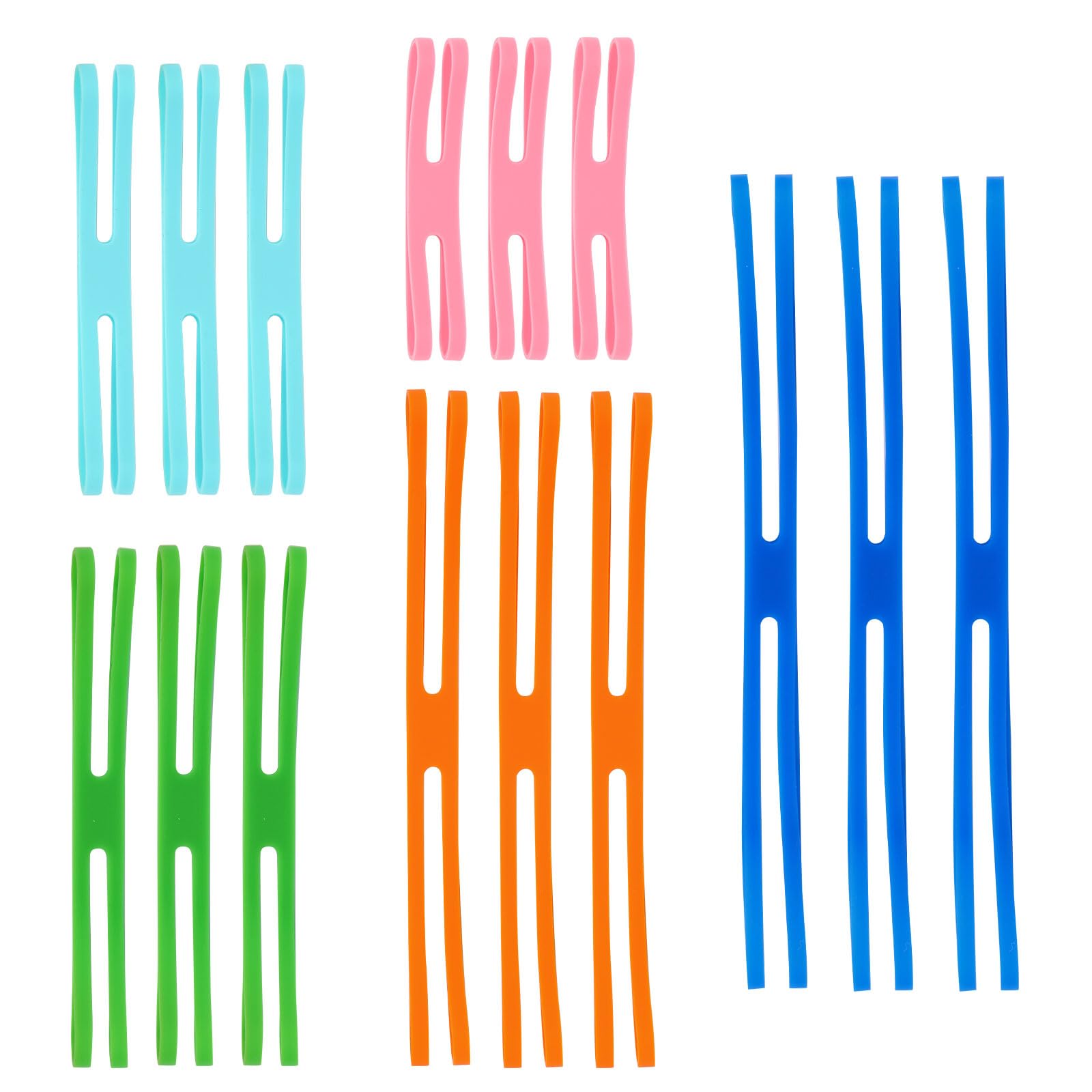 Goktvai 15pcs H Silicone Rubber Bands, Colorful Multi-Use Elastic Bands for Books Wrapping Cameras Exercise & Crafts