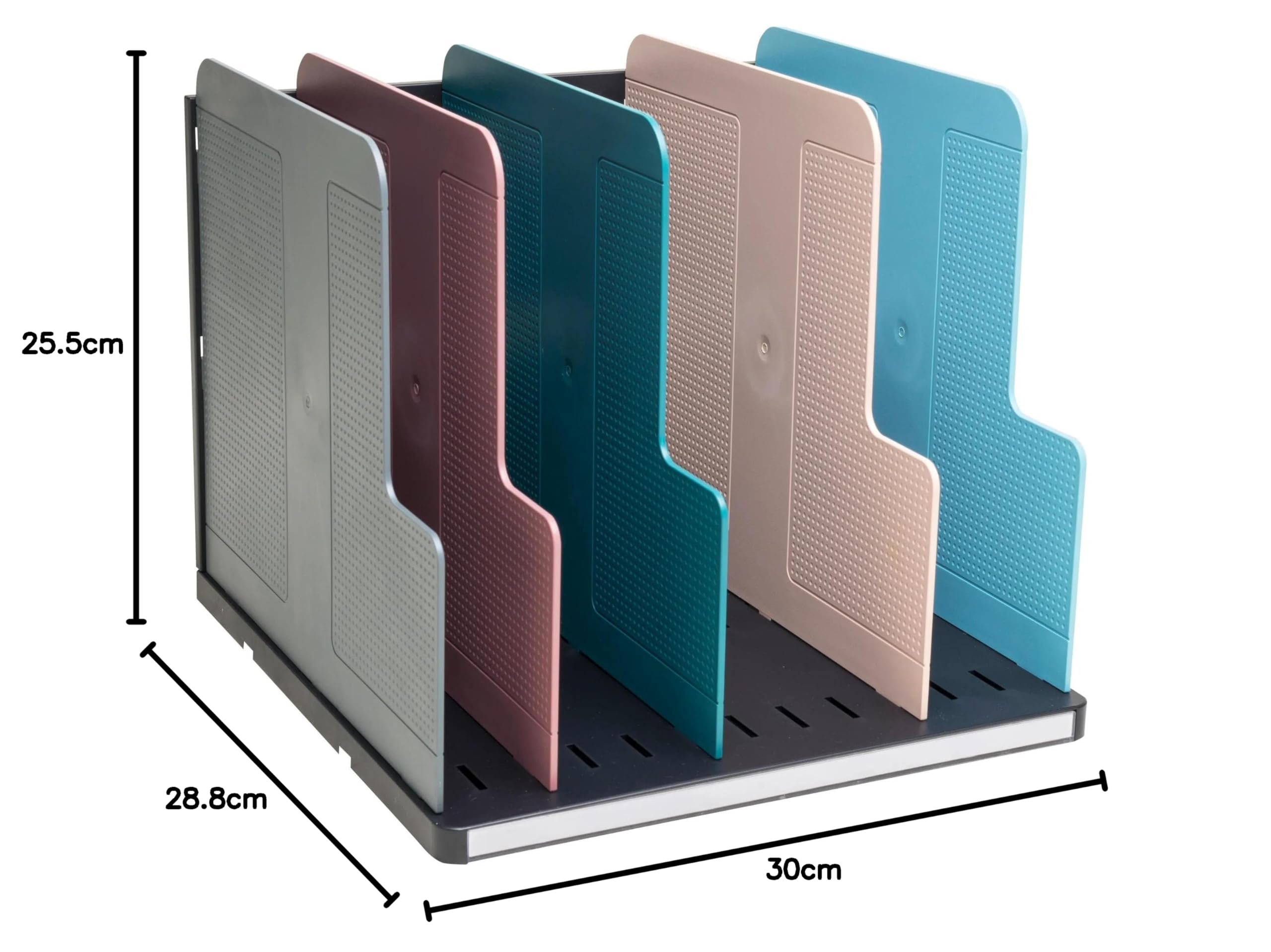Exacompta - Ref. 390606D - Clasificador vertical MODULOTOP con 5 separadores Skandi - Para clasificación de correo o documentos A4+ - Dimensiones: 30 x ancho 28,8 x alto 25,5 cm - Surtido