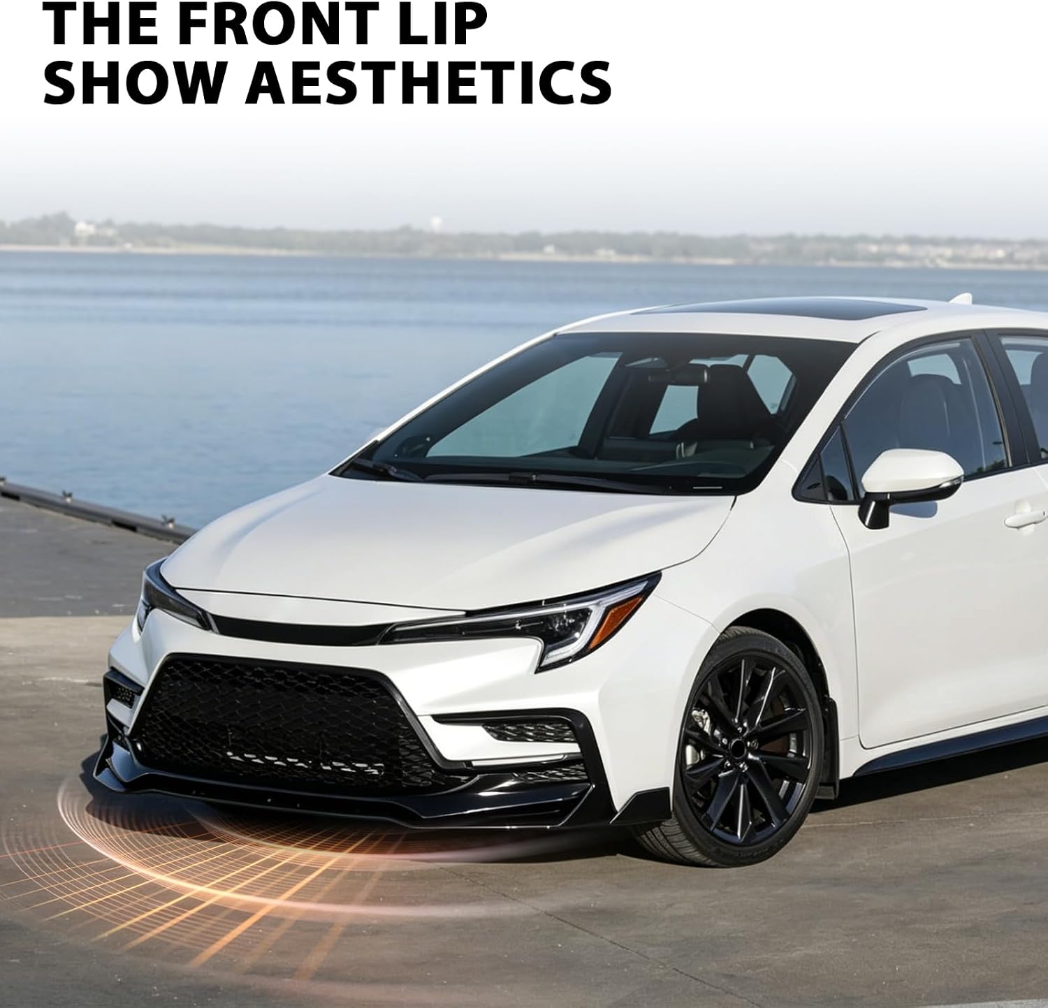 Gloss Black Front Bumper Lip Spoiler Compatible with 2020-2025 Toyota Corolla SE XSE