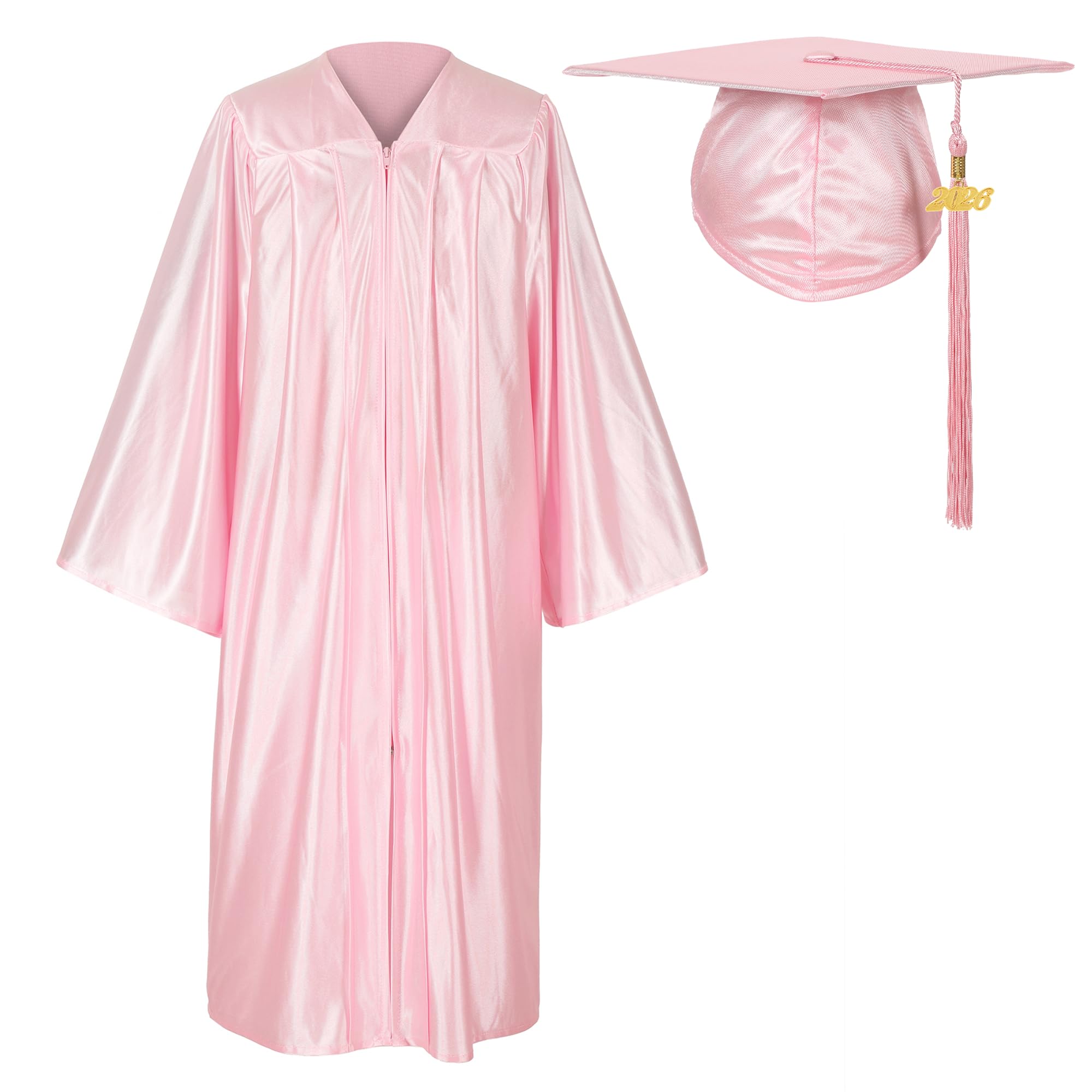 Erligo Unisex Shiny Graduation Gown and Cap Set with Tassel for Middle High School Bachelor
