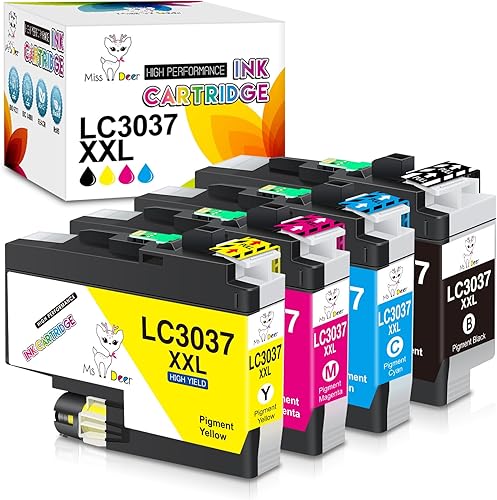 MS DEER Cartuchos de tinta compatibles LC3037 de alto rendimiento para impresora Brother LC 3037 XXL LC-3037XXL LC3037XXL LC3039 para MFC-J6945DW