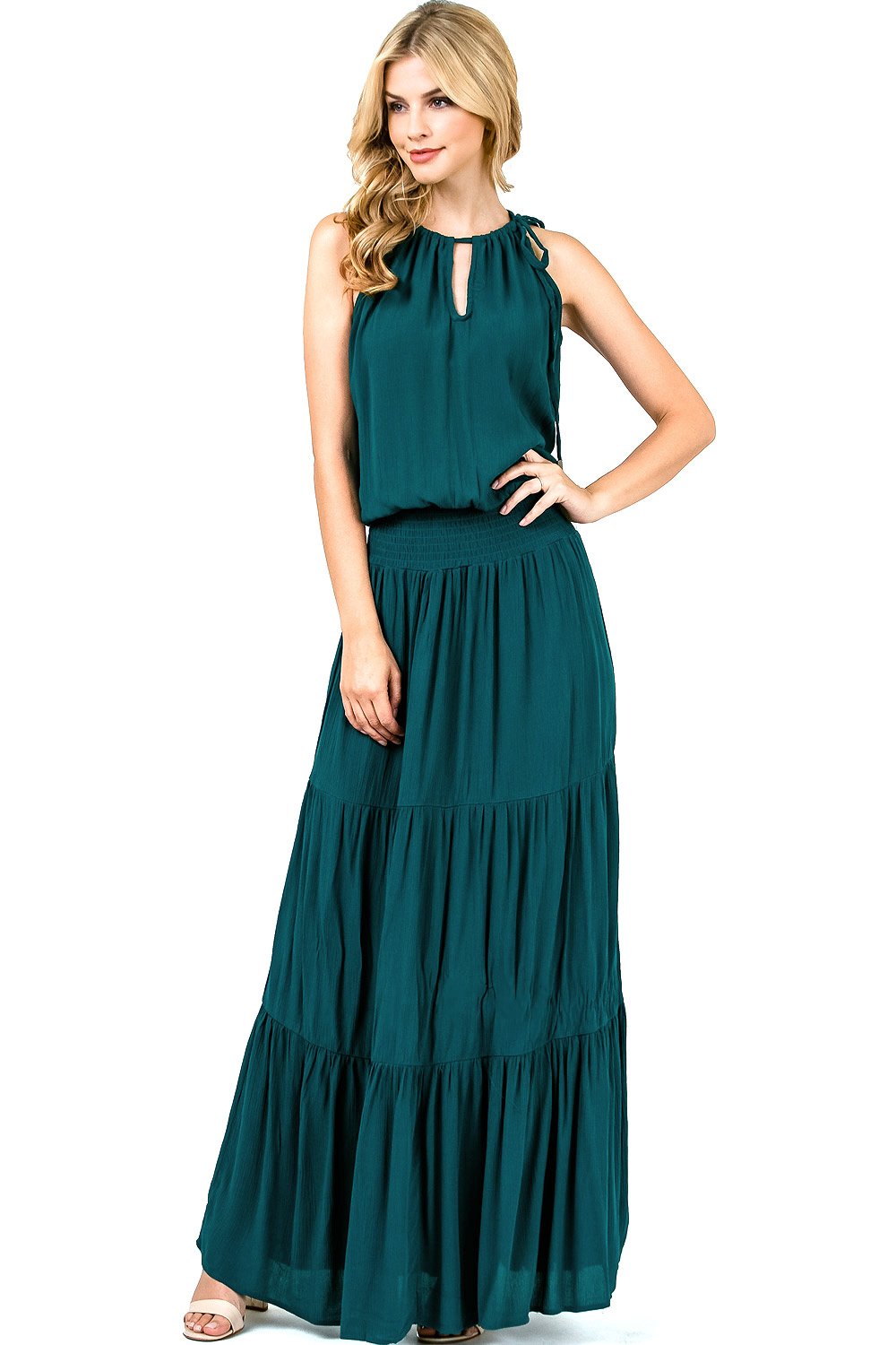 flowy halter maxi dress