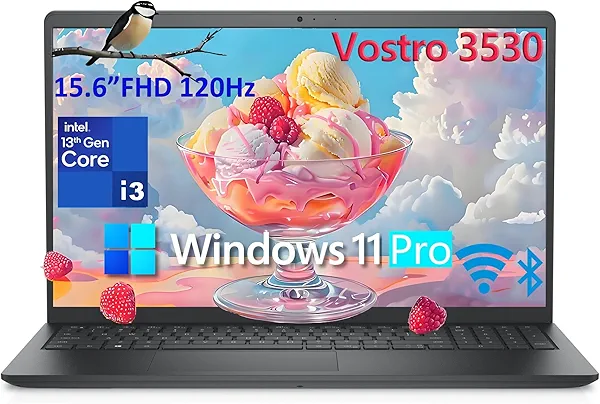 Dell 15 15.6" Laptop Computer for Home and Business Student, 13th Gen Intel 5-Core CPU (Beat i5-1145G7), 32GB DDR4 RAM, 1TB PCIe SSD, Vostro 3530 120Hz FHD, WiFi, RJ45, Type-C, HDMI, Windows 11 Pro