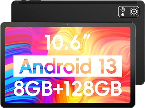 Miniatura 1 de aigo Tablet Android grande de 10.6 pulgadas 2K Tablet 8GB (4+4) + 128GB, tableta Android 13 Octa-Core, batería larga de 6000 mAh, GPS, WiFi dual -
