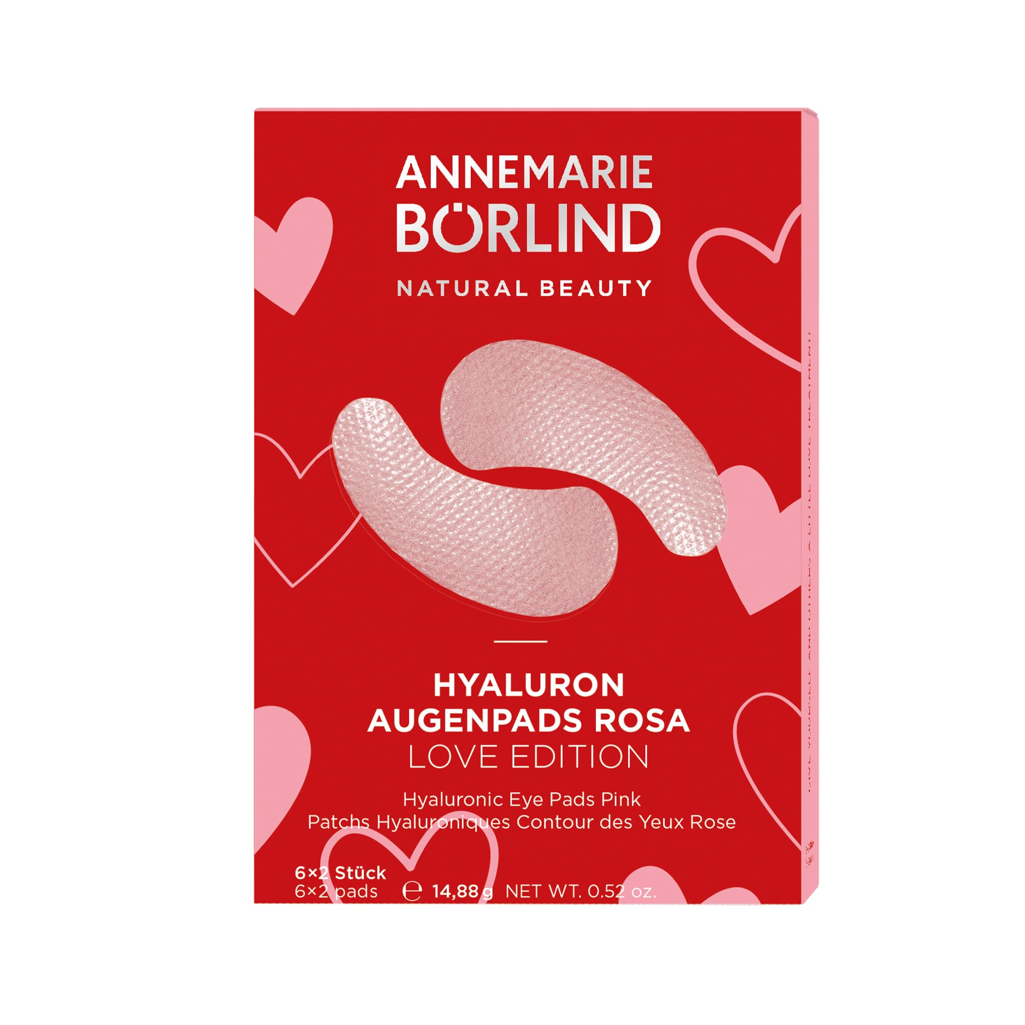 ANNEMARIE BÖRLIND Augenpads Hyaluron Rosa Love Edition (6 x 2 Stk.)