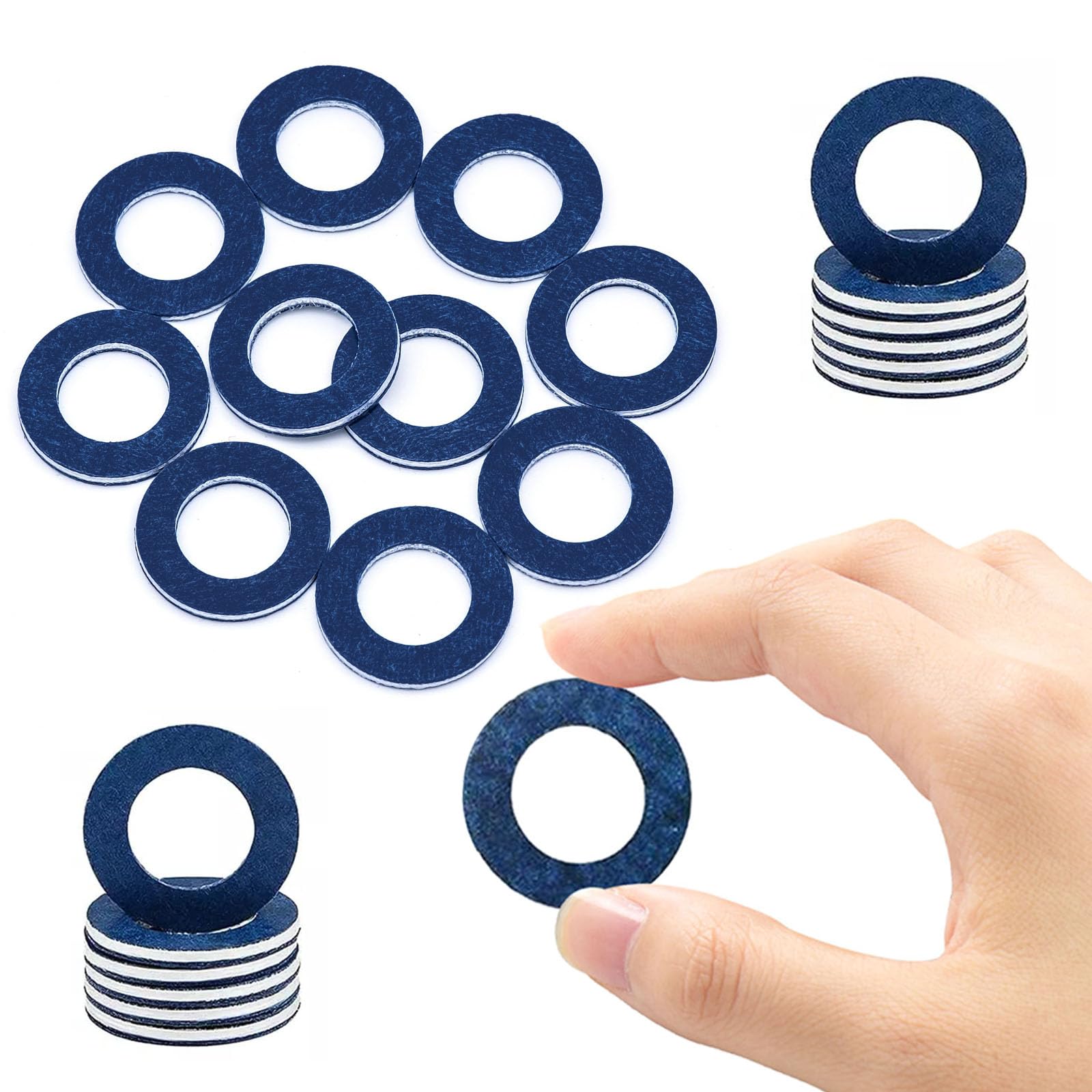 Lot de 100 joints d'étanchéité pour bouchon de vidange d'huile de rondelle plate – Remplacement pour changement de carter moteur automobile, 12 mm, 100 pièces