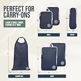 Compression Packing Cubes for Travel- Packing Cubes and Travel Organizers, Navy Blue, 6Piece - 3