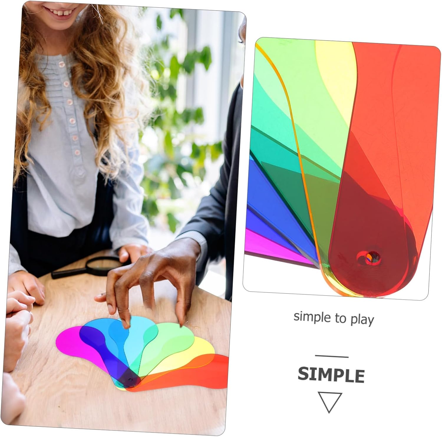 Set of 6 Transparent Color Boards - Ideal Learning Tool for to Discover and Explore Colors in Classroom, 16.00X6.80X0.30CM, F252C7066000VW9YQ6