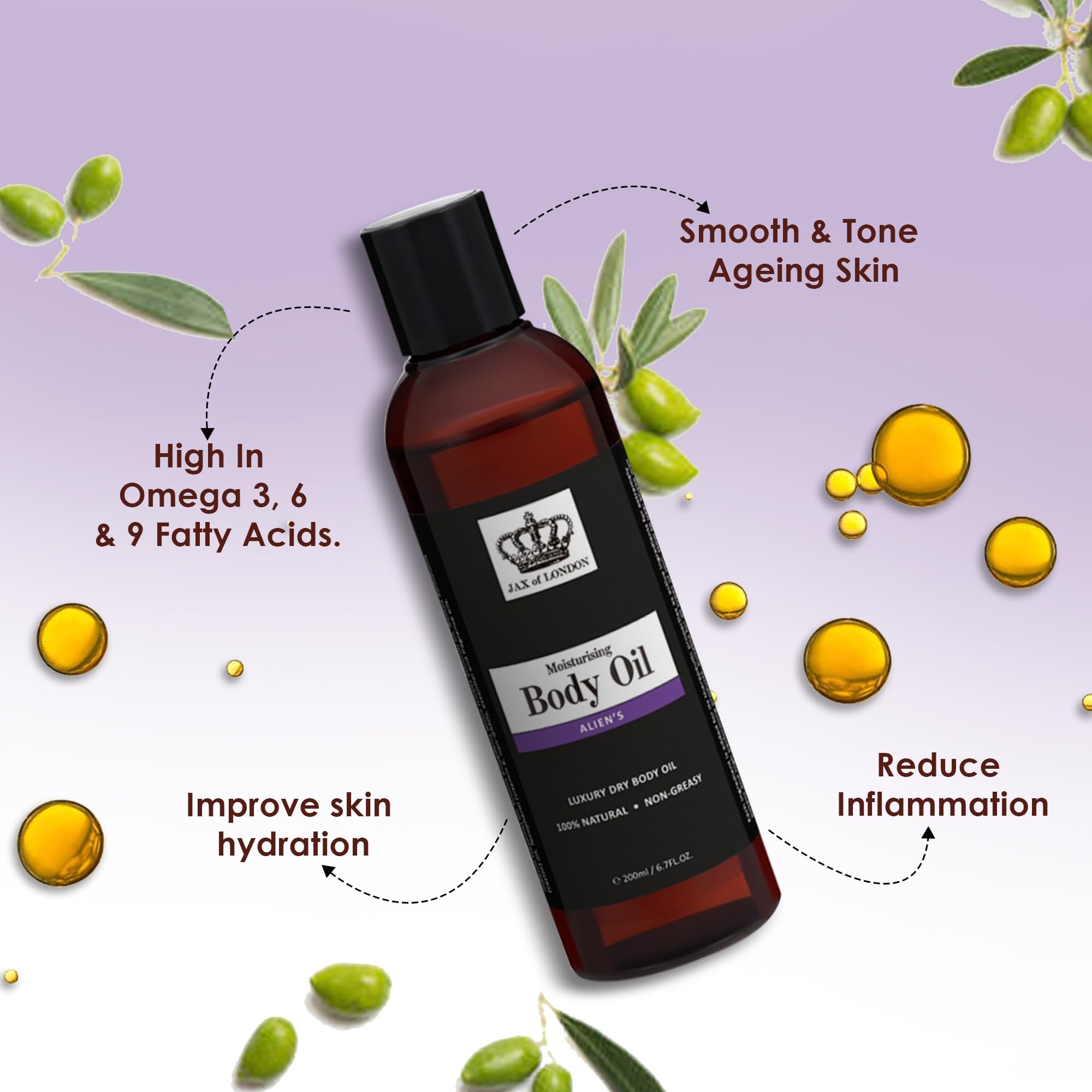 Jax of London 400ml Aliens Body Oil for Women 2 x 200ml, Inspired Fragrance, Hair, Shower, Moisturising, Massage - Image 4