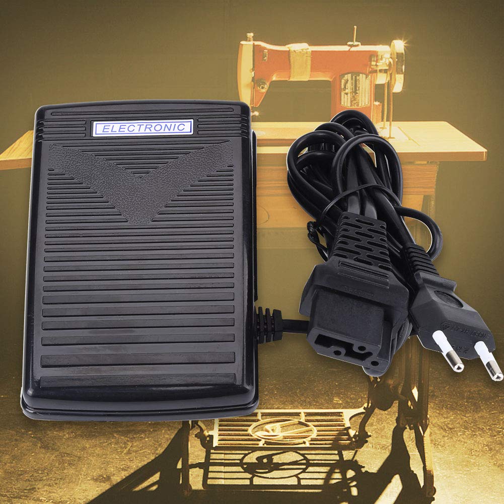 Akozon Macchina da cucire, controllo a pedale, spina europea, 200-240 V, macchina da cucire domestica, a pedale, controllo elettronico a pedale, controller di velocità variabile con cavo di