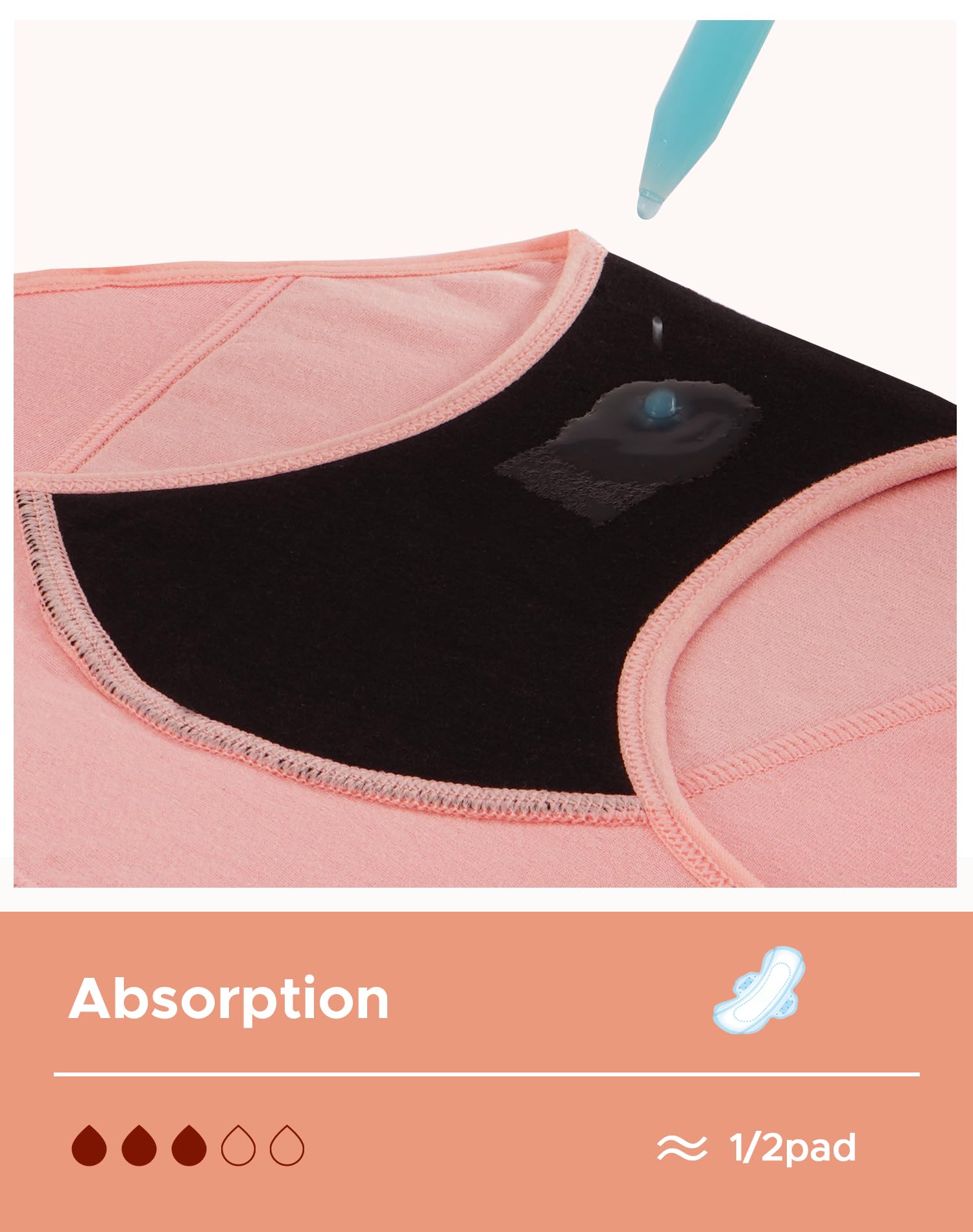 INNERSY Period Underwear for Teens Girls Cotton Menstrual Panties 3-Pack