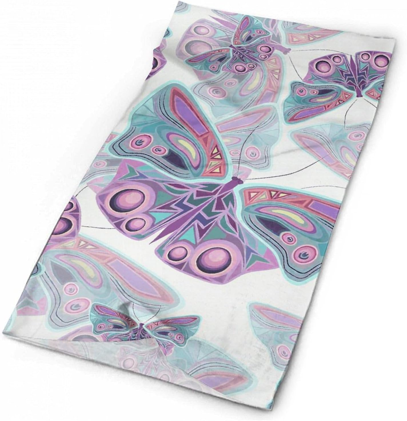 Purple Butterfly UV Protection Bandana Neck Gaiter Face Mask